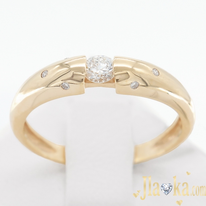 Золотое кольцо из красного золота с бриллиантами Жаклин