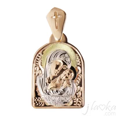 Золотая подвеска-иконка Касперовская икона Божией Матери