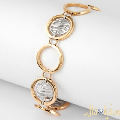 Золотой браслет в комбинированном цвете Арабэль