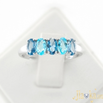 Серебряное кольцо с кварцем под лондон топаз и голубым кварцем Агава
