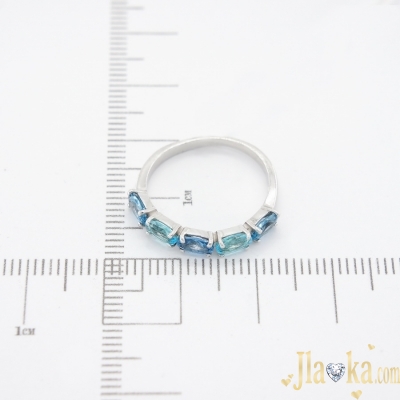 Серебряное кольцо с кварцем под лондон топаз и голубым кварцем Паула