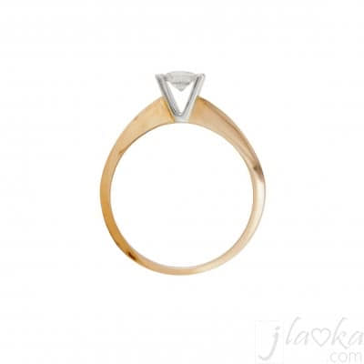 Золотое кольцо с одним бриллиантом Кейт