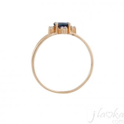Золотое кольцо с сапфиром и бриллиантами Эйлин
