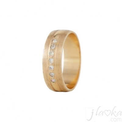 Обручальное кольцо из красного золота 7 бриллиантов