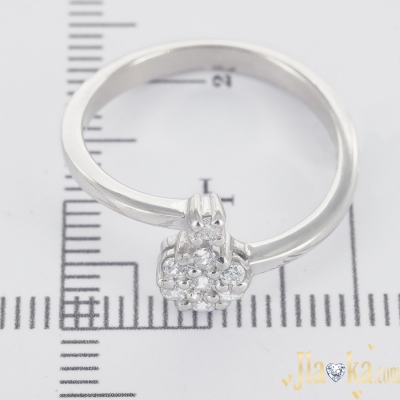 Серебряное безразмерное кольцо с фианитами Адэлис