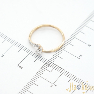 Золотое кольцо из красного золота с бриллиантами Хезер
