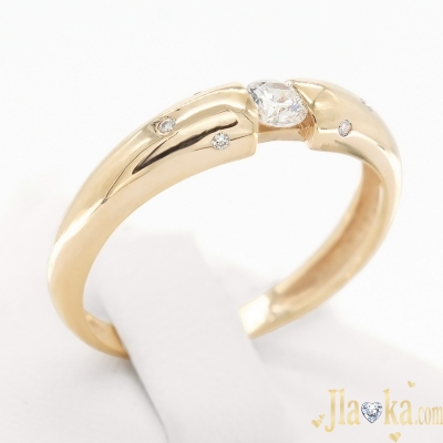Золотое кольцо из красного золота с бриллиантами Жаклин