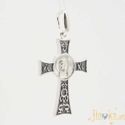 Серебряный крест с черненим и распятием Иисус
