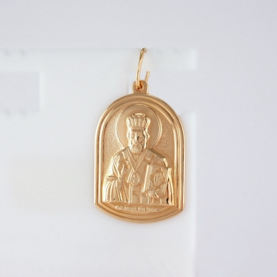 Золотая подвеска-иконка Св.Николай Чудотворец