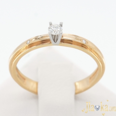 Золотое кольцо из красного золота с бриллиантами Джини