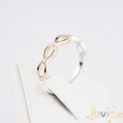 Серебряное кольцо с золотой вставкой Люсьена