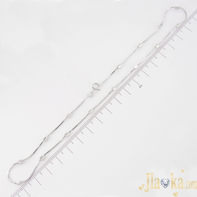 Серебряная цепочка плетения снейк со вставками Скей
