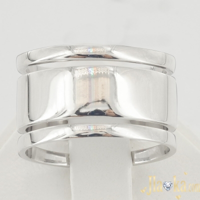 Серебряное широкое безразмерное кольцо Лавина