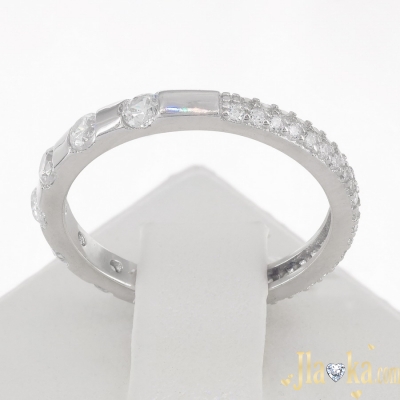 Серебряное двухстороннее кольцо с фианитами Лайза
