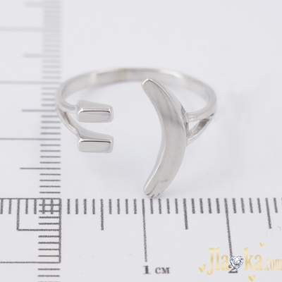 Серебряное родированное кольцо Смайлик