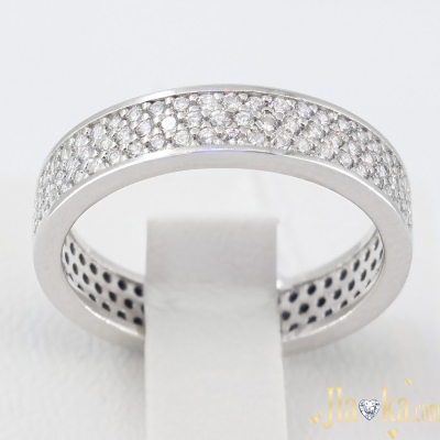 Серебряное двухстороннее кольцо с черными и белыми фианитами Ерлин