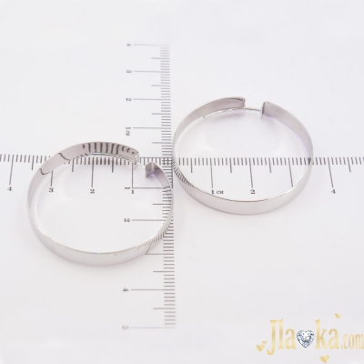 Серебряные широкие гладкие серьги-кольца Дженн