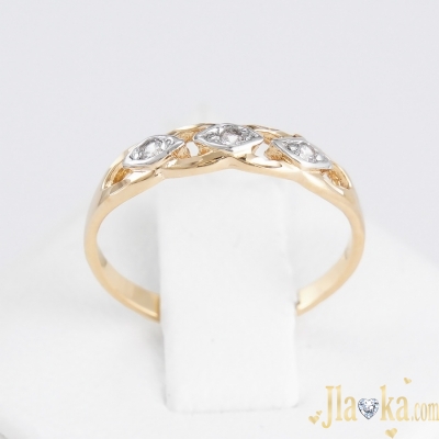 Золотое кольцо с фианитами Сафия