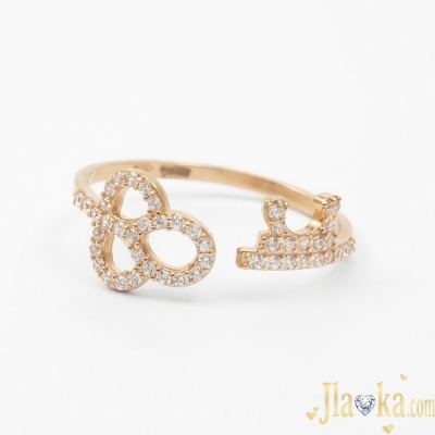 Золотое разъемное кольцо с фианитами Золотой ключик