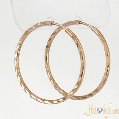 Серьги-кольца золотые с алмазной гранью