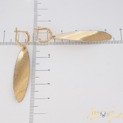 Золотые серьги-подвески с алмазной гранью Кимми
