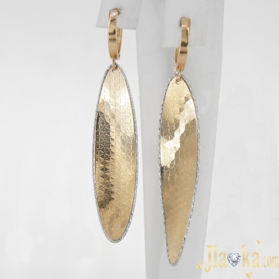 Золотые серьги-подвески с алмазной гранью Кимми