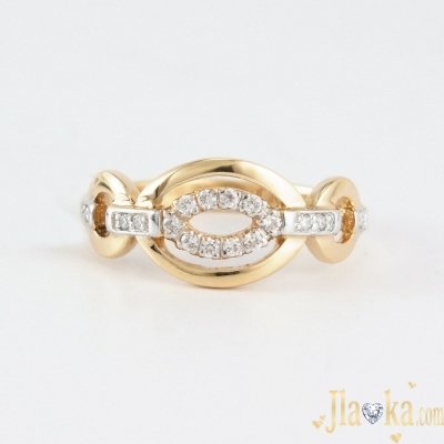 Золотое кольцо в красном золоте с фианитами Наима